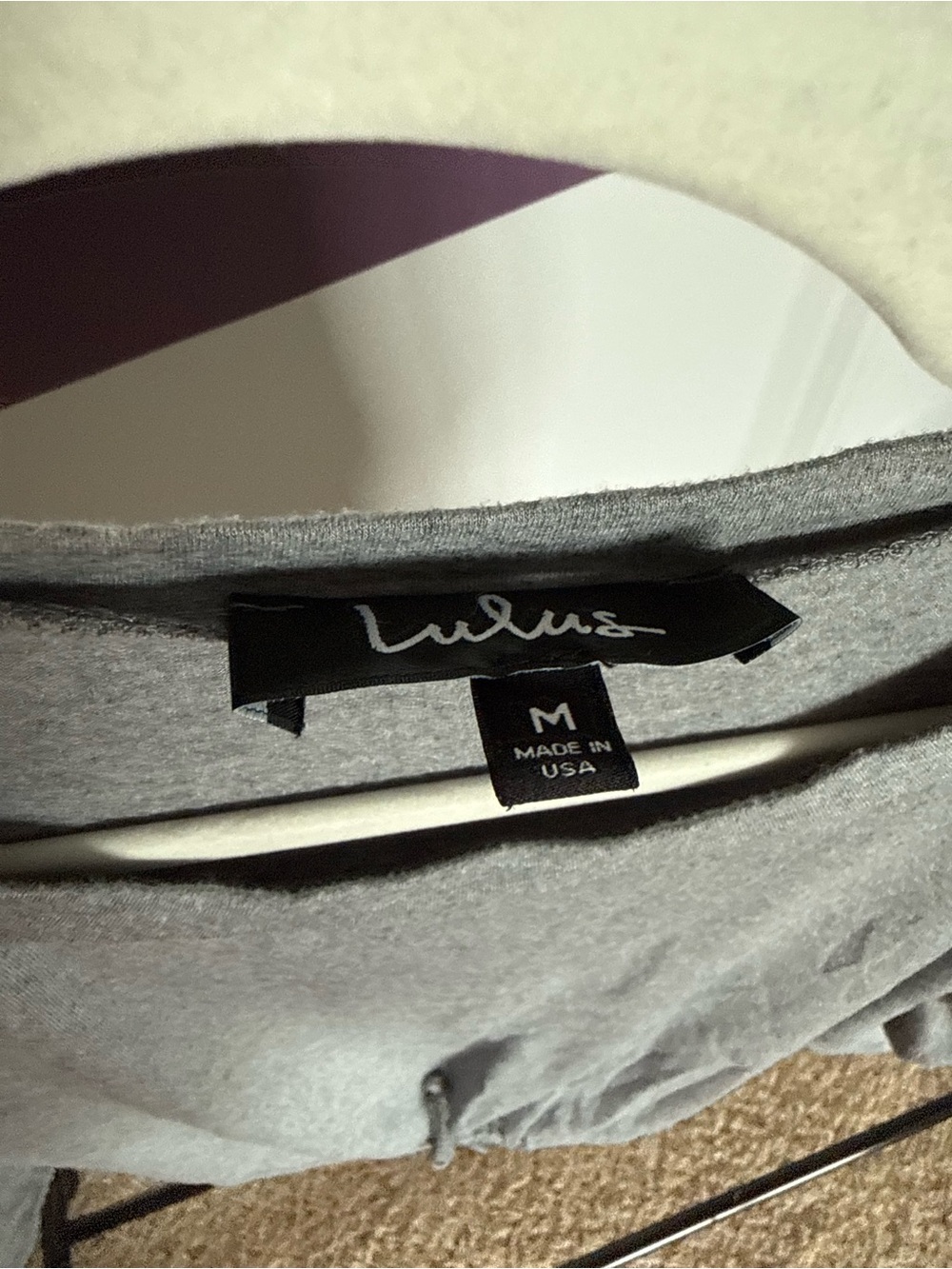 Lulu's Gray Cropped Drawstring Tee - Picture 2 of 3